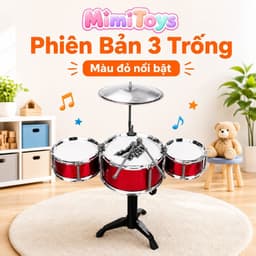 Bộ Nhạc Cụ Trống Jazz MimiToys - Đồ Chơi Âm Nhạc Có Ghế Cho Bé Trai Bé Gái 8