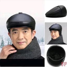 mũ da lót nỉ ấm cho trung niên đến ông già đội có bịt tại ấm 2