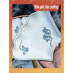 Bộ Bát Đĩa Hoa Mặt Trời Xọa Tiết Sen Xanh , Bộ Mâm Cúng Bá Tràng Đẹp 3