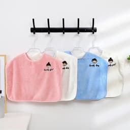 Khăn Choàng Đánh Răng Trẻ Em | Chống Ướt, Vải Lông Microfiber Siêu Mềm, Nút Bấm Cố Định 6