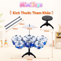 Bộ Nhạc Cụ Trống Jazz MimiToys - Đồ Chơi Âm Nhạc Có Ghế Cho Bé Trai Bé Gái 9