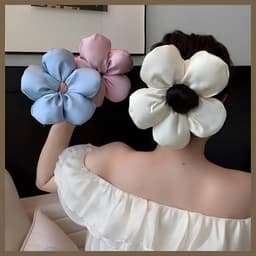 BEAN - Dây buộc tóc phao Hoa phong cách Hàn Quốc thiết kế đáng yêu 5