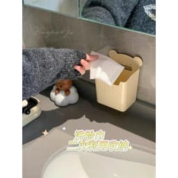 Hộp Đựng Bông Tẩy Trang Đồ Trang Điểm Treo Tường,Giỏ Đựng Đồ Nhà Bếp, Thiết Kế Hình Gấu, Phong Cách Mới 2