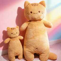 Gấu Bông Gối Ôm Dài Mèo Nâu Dễ Thương Kitty Dành Cho Trẻ Em & Người Lớn - êm ái, phong cách sang trọng 6