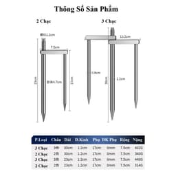 Chân Ô Cắm Đất Hợp Kim Mạ Crom Cao Cấp, Siêu Cứng Chống Gỉ DCC12 2