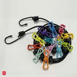 Cuộn Dây Phơi Đồ Du Lịch Co Giãn 1.8–3.5m, 12 Kẹp Chống Gió, Móc Carabiner Treo Quần Áo Tiện Lợi <trthieu> 5