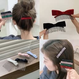 Set 2 Kẹp Xược Tóc Đính Nơ Tạo Độ Bồng Tóc Cho Nữ Siêu Xinh Phong Cách Korea Siêu Hot 8