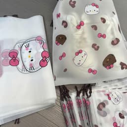 Bộ 10 Túi Đựng Giày Dép Gia Đình, Du Lịch Hình Hello Kitty, Chống Bụi, Gọn Gàng, Tiện Lợi Khi Sử Dụng 9