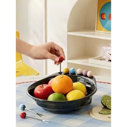 Đĩa Đựng Trái Cây, Hoa Quả Kèm Xiên Cắm, Đĩa Đựng Trái Cây Kèm Nĩa, Chất Liệu Nhựa PP Cao Cấp 4