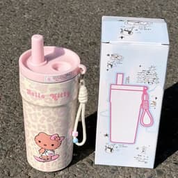 Bình nước giữ nhiệt Hello Kitty 500ml nắp chống tràn thiết kế quai xách tiện lợi mang đi học, đi làm 9