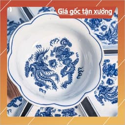 Bộ Bát Đĩa Mặt Trời  Rồng Phượng Cúng Gia Tiên Bát Tràng 2