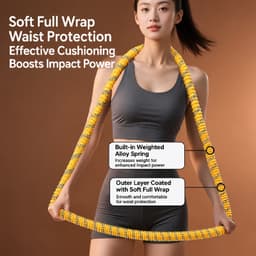 [2,5KG] Vòng Lắc Eo Lò Xo Bọc Vải Dệt Kim Mềm – Chất Liệu Thép Cao Cấp, Giảm Mỡ Bụng-Wildex 6