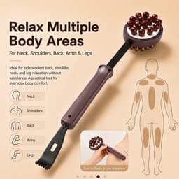 Búa đấm massage hai mặt hạt gỗ thật - Dụng cụ giảm đau, thông kinh lạc, cải thiện sức khỏe toàn thân. 2