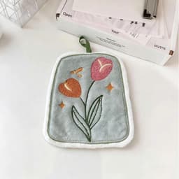 Khăn Lau Tay Treo Tường Nhà Bếp Hình Cây Hoa, Thấm Hút Tốt, Nhanh Khô 6