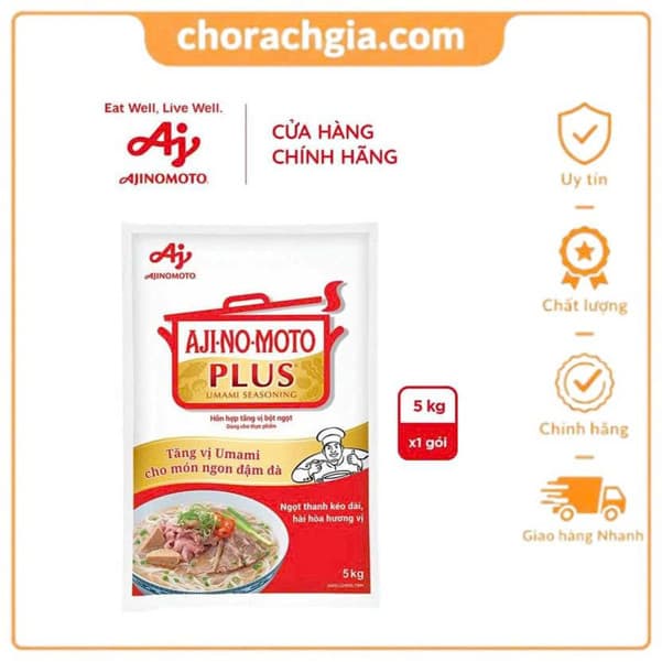 Nguyên Thùng 4 Gói Hỗn Hợp Tăng Vị Bột BỘT NGỌT AJINOMOTO PLUS 5 Kg Gói - Thùng