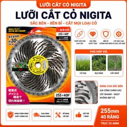 Lưỡi Cắt Cỏ Tròn NIGITA Nhật Bản Chính Hãng - Lưỡi Phát Cỏ Hợp Kim Đĩa Tròn Siêu Bén An Toàn Cho Máy Cắt Cỏ 1