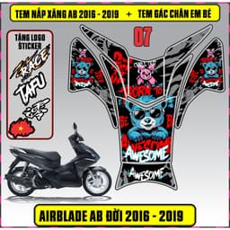Tem Dán Nắp Xăng + Gác Chân Em Bé Xe AB Đời 2016 - 2019 Decal 3Lớp Nhiều Mẫu 2