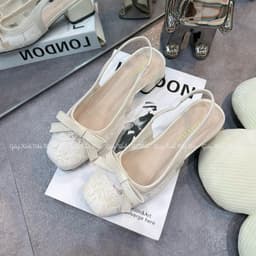 Giày cao gót 𝙔𝙐𝙇𝙄𝙉𝘼 6p và bệt đế vuông búp bê khoá nơ cd46 Chuẩn size 6