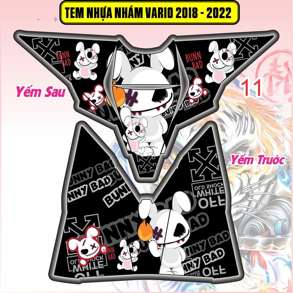 Tem Dán Nhựa Nhám Vario 125-150 2018 - 2022  nhiều mẫu