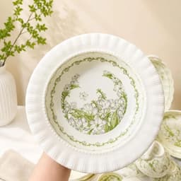 Bộ Bát Đĩa Hoa Dành Dành Cao Cấp Thương Hiệu Gia Dụng Hana Men Sáng Mịn Đẹp 7