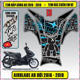 Tem Dán Nắp Xăng + Gác Chân Em Bé Xe AB Đời 2016 - 2019 Decal 3Lớp Mẫu Mới 5
