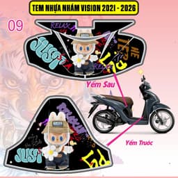 Tem Dán Nhựa Nhám Vision 2021 - 2026 labubu decal 3lớp chống thấm nước 8