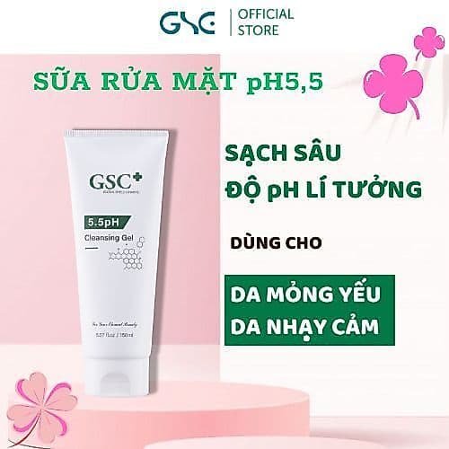 Sữa rửa mặt GSC 5.5PH Cleansing Gel làm sạch sâu, cân bằng da, giúp giảm mụn cho da dầu mụn