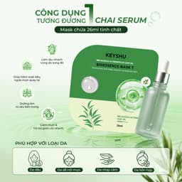 Hộp 10 Miếng Mặt Nạ Tràm Trà KEYSHU Hỗ Trợ Giảm Mụn, Kiểm Soát Dầu, Làm Dịu Da 26ml SKINCARESHOP 5