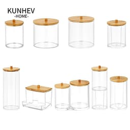 KUNHEV Hộp Đựng Bông Tẩy Trang Bằng Acrylic Trong Suốt 1