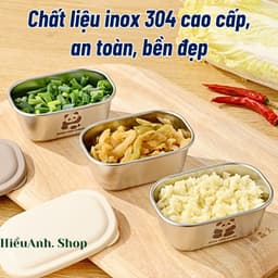 Hộp Chữ Đông Ăn Dặm Cho Bé, Hộp Inox 304 Có Nắp 110ML, Hộp Đựng Gia Vị, Nước Chấm Có Nắp Đậy Chống Tràn 6