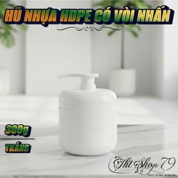 [Combo 10] Hũ nhựa HDPE 300g màu trắng, có vòi nhấn, dùng để đựng và bảo quản kem body 1