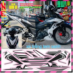 Tem Xe Win V1 Trắng Đen chế Đẹp decal pvc 3 lớp winner 1