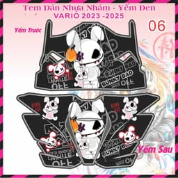 tem vario tem dán yếm đen nhựa nhám vario 125 2023 - 2025 nhiều mẫu 6