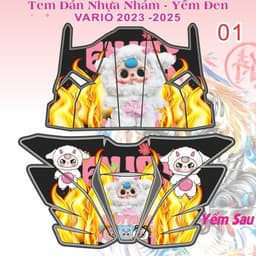 Tem dán nhựa nhám Tem dán yếm đen nhám Vario 125 2023-2025 mẫu mới 2