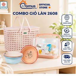 Làn Đi Sinh Việt Nhật 2608, Giỏ Đựng Đồ Em Bé Có Nắp Nhựa Bền Đẹp, Dễ Mang Theo - DOMUS 1