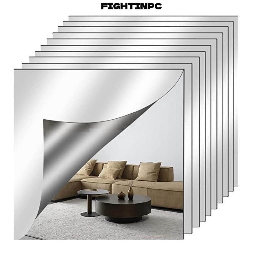 FIGHTINPC 1 Tấm Gương Acrylic, Nhãn Dán Gương Không Kính Đơn Giản Tự Dính, DIY Craft Chống Vỡ 1.6mm Gạch Gương Dày Phòng Tắm