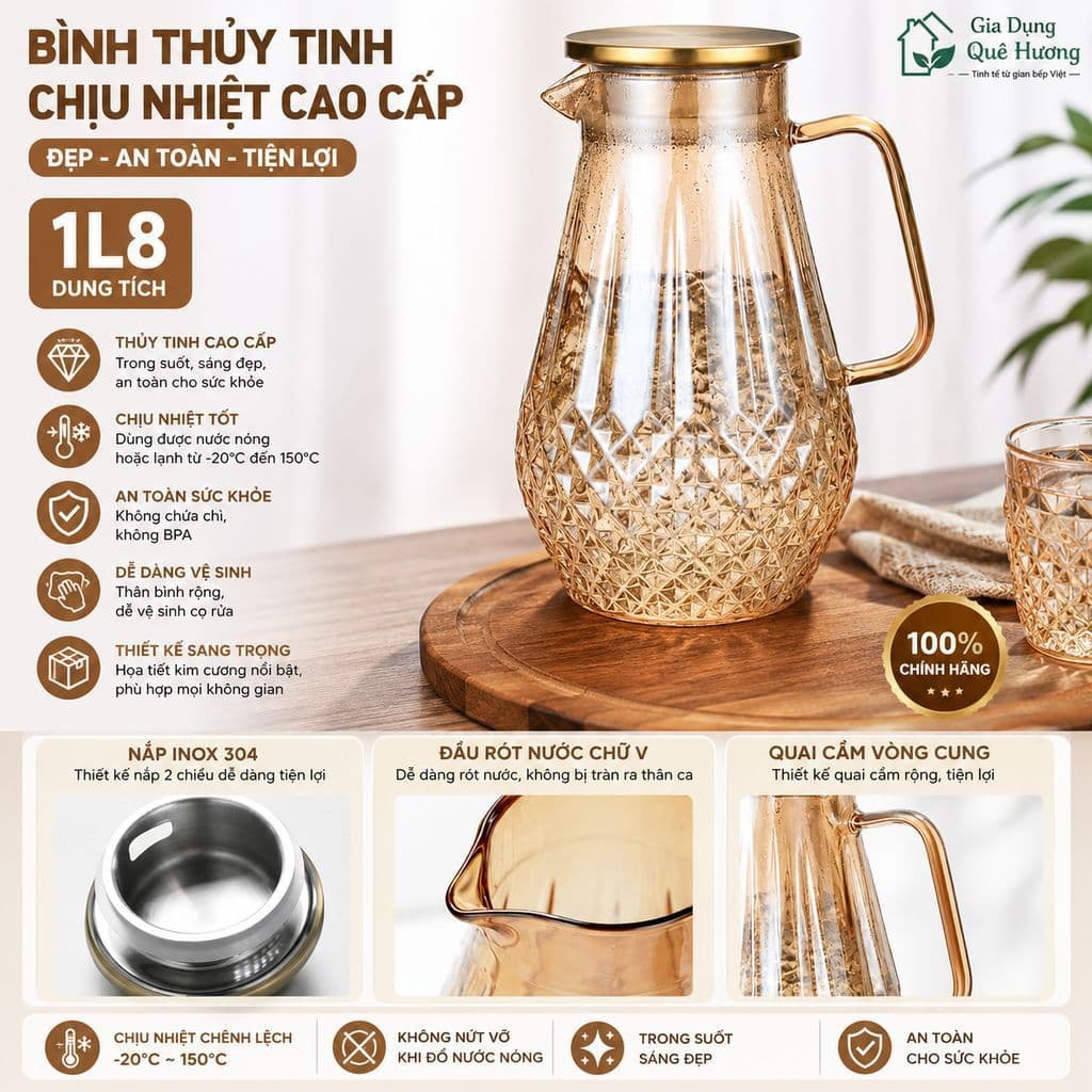 Bình Thuỷ Tinh Chịu Nhiệt Bộ Bình Cốc Thủy Tinh Sần Borosilicate Chịu Nhiệt Chịu Lực Cao Cấp MB3