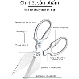 Kéo Nhà Bếp Đa Năng Bằng Thép Không Gỉ Kéo Nấu Ăn Đa Năng Kéo Cắt Xương Vịt, Cá Và Gà Kéo Gia Dụng 8