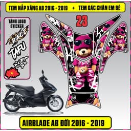 Tem Dán Nắp Xăng + Gác Chân Em Bé Xe AB Đời 2016 - 2019 Decal 3Lớp Mẫu Mới 2