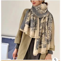 Khăn Choàng Len Dạ Họa Tiết Hoa Giữ Ấm Thời Trang Mùa Thu Đông Size 65x180cm 4