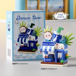 Hộp Đồ Chơi Lắp Ghép Mô Hình Xe Đẩy Hàng Rong Lắp Ráp Quán Ăn Vỉa Hè Xếp Hình Xe Ăn Bãi Biển Quà Bé 7