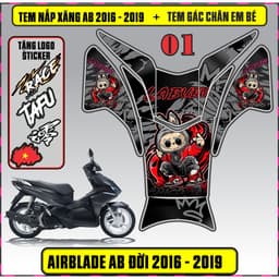 Tem Dán Nắp Xăng + Gác Chân Em Bé Xe AB Đời 2016 - 2019 Decal 3Lớp Mẫu Mới 3