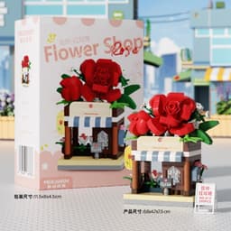Hộp Đồ Chơi Lắp Ráp Mô Hình,Xếp Hình Nhà Hoa Lắp Ghép Khu Phố Mini Xếp Hình Thành Phố Cửa Hàng Quà Tặng Cho Bé 9