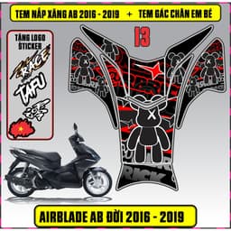 Tem Dán Nắp Xăng + Gác Chân Em Bé Xe AB Đời 2016 - 2019 Decal 3Lớp Mẫu Mới 1