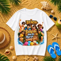 Áo thun nhóm đi du lịch form suông vừa người unisex nam nữ - áo team building chất mềm mại cho cả đoàn 5
