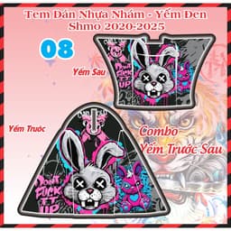Shmo Tem Dán Nhựa Nhám Yếm Đen Combo Yếm Trước Sau 2020-2025 Decal 3 Lớp Bám Dính Tốt Chống Nước PVC Cao Cấp 2