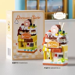 Hộp Đồ Chơi Lắp Ghép Mô Hình Xe Đẩy Hàng Rong Lắp Ráp Quán Ăn Vỉa Hè Xếp Hình Xe Ăn Bãi Biển Quà Bé 4