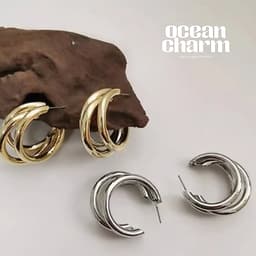 Bông Tai, Khuyên Tai Nữ Mạ Vàng Bạc Ocean Charm Phong Cách Âu Mỹ - Phụ Kiện Trang Sức Bông Tai 1