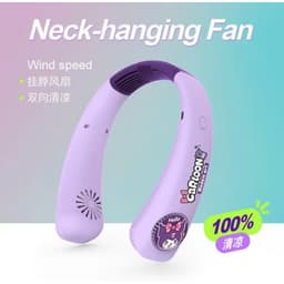 Quạt Đeo Cổ Mini 3 Cấp Độ Gió Hình Thú Dễ Thương Pin Trâu 1800mAh Quạt Sạc USB Tiện Lợi Mùa Hè 4