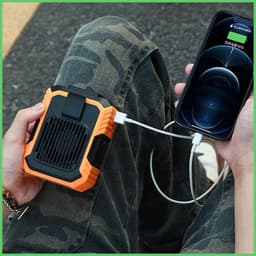 Quạt Đeo Thắt Lưng F49 Mini, Pin 4000mAh, 3 Cấp Gió Mạnh, Có Đèn Pin, Kèm Sạc Dự Phòng Tiện Lợi 5